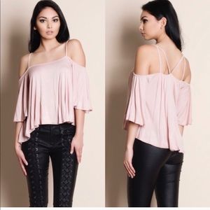 Dusty Rose 🌹 Cold Shoulder Top